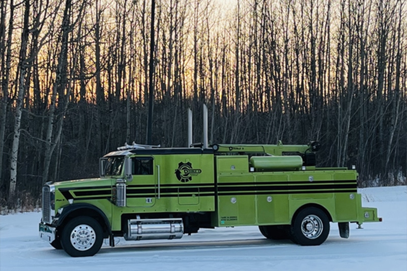 Towing truck on a snow