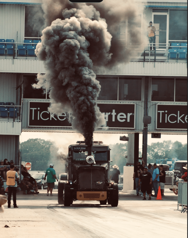 the beast racing at alberta diesel day