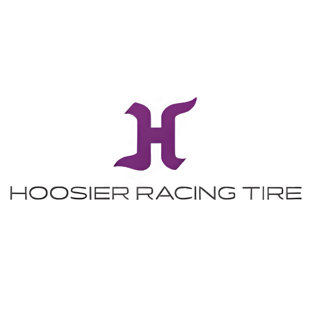 Hoosier Racing Tire logo with a purple stylized H emblem