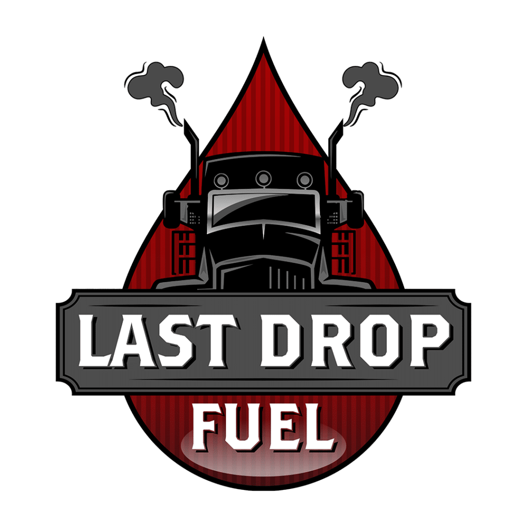 Logo for Last Drop Fuel: a stylized black truck silhouette over a red teardrop with bold 'LAST DROP' and 'FUEL' text.